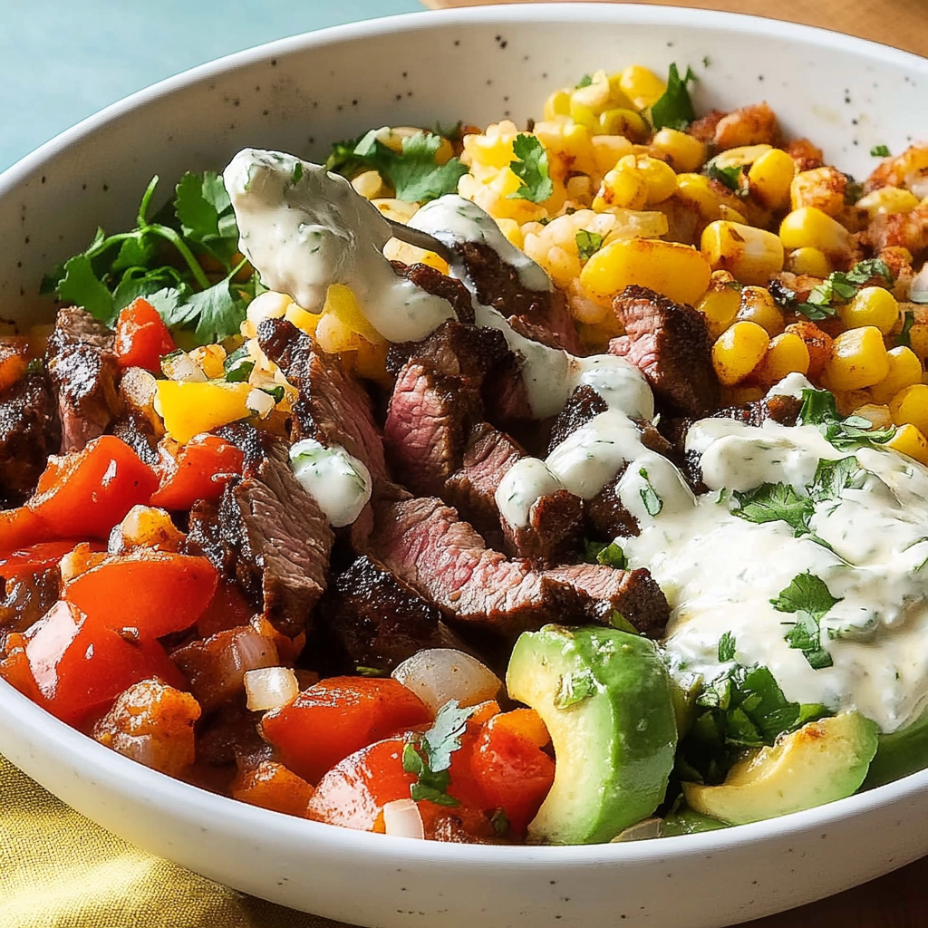 High Protein Steak Fajita Bowl
