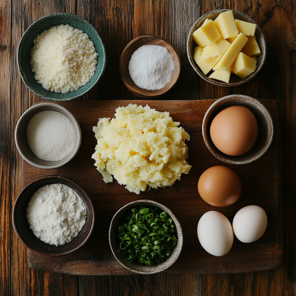 Loaded Irish Cheddar Mashed Potato Pancakes ingredients