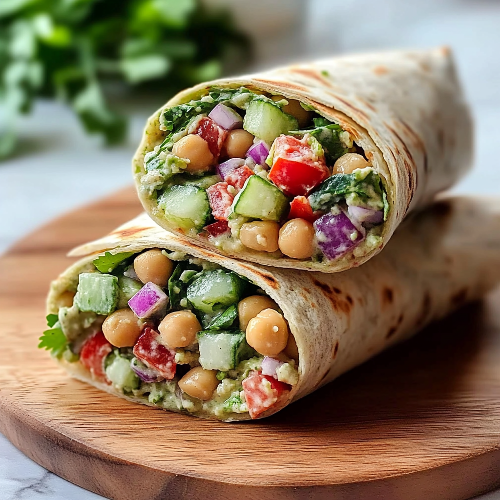 Mediterranean Chickpea Salad Wraps