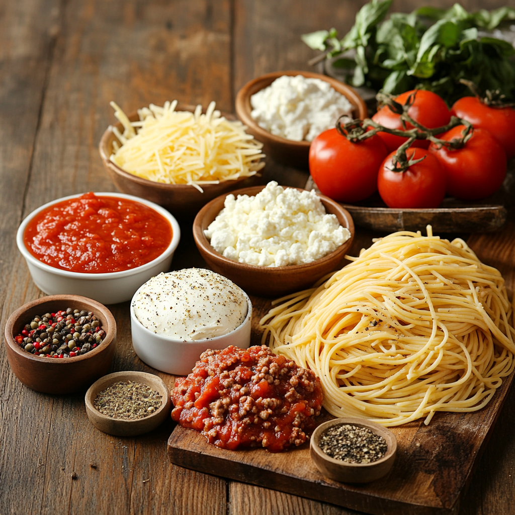 Million Dollar Spaghetti Casserole ingredients