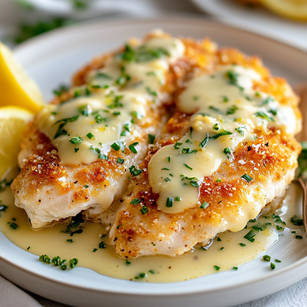 Parmesan Crusted Chicken with Lemon Butter Sauce
