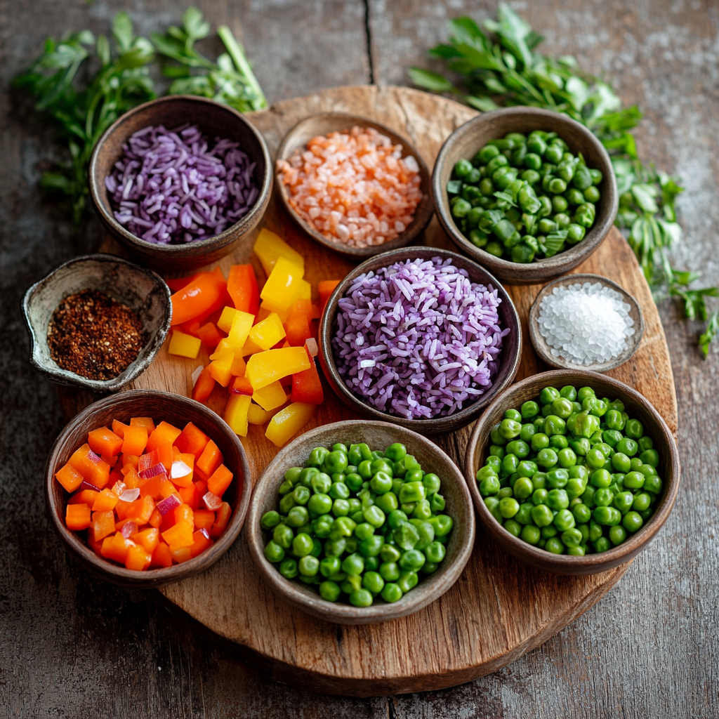 Purple rice ingredients