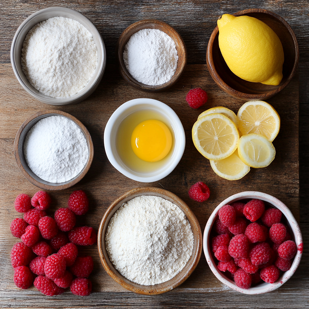 Valentine Lemon Raspberry Loaf Cake with Raspberry Glaze ingredients