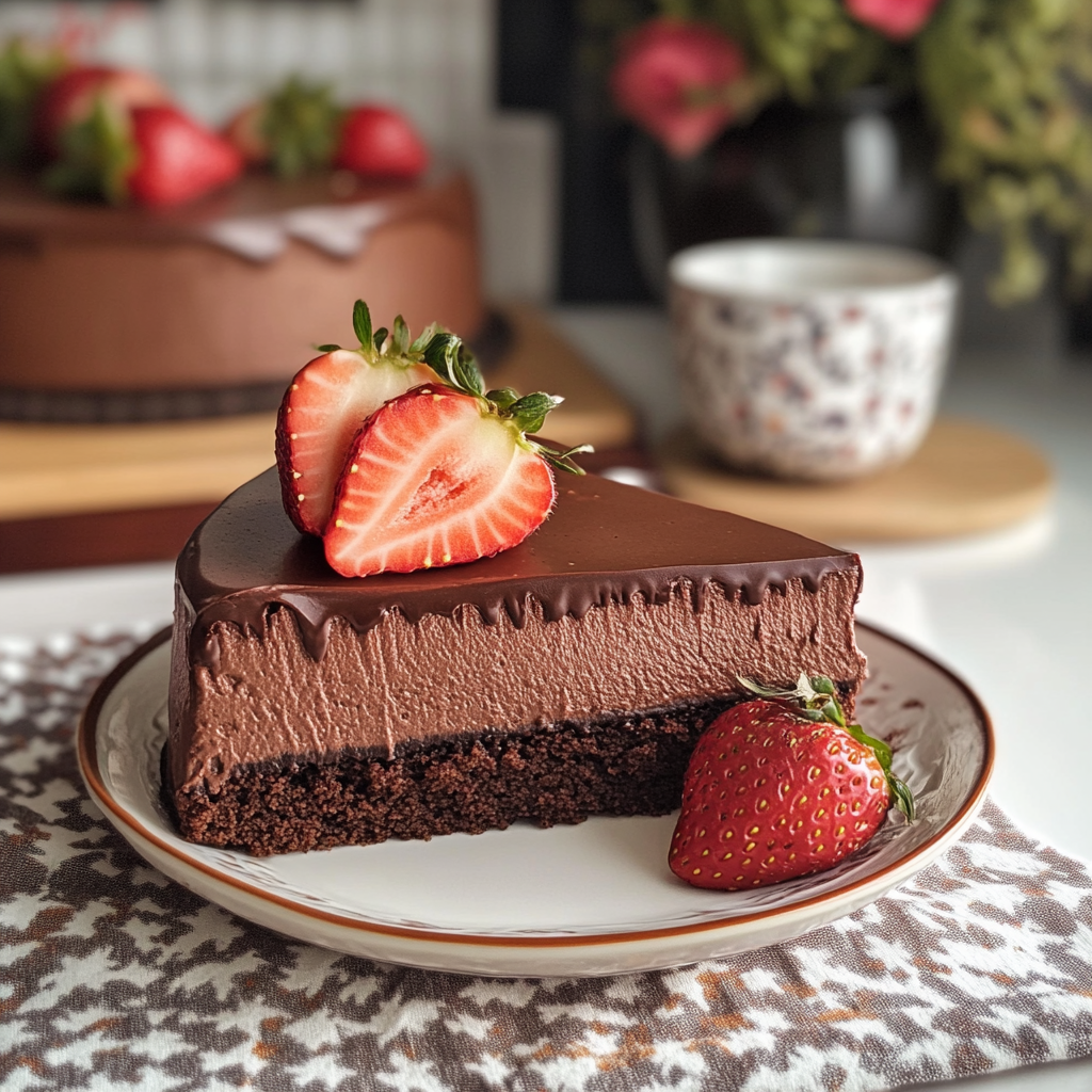 Valentine Strawberry Chocolate Mousse Cake