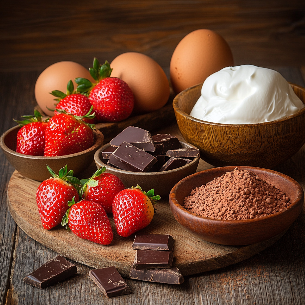 Valentine Strawberry Chocolate Mousse Cake ingredients