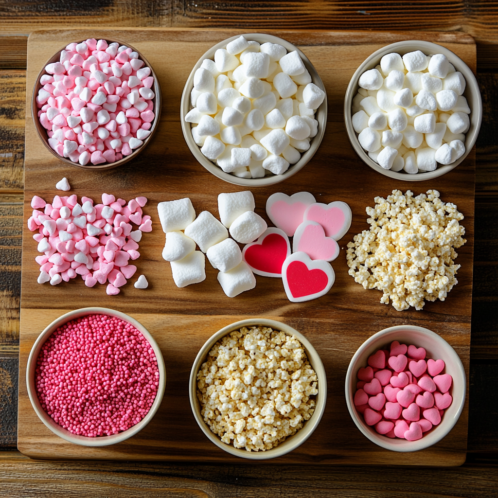 Valentine's Day Rice Krispie Treats ingredients